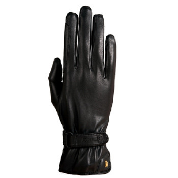 Roeckl: Gants cuir Monaco, logo or 24 carat